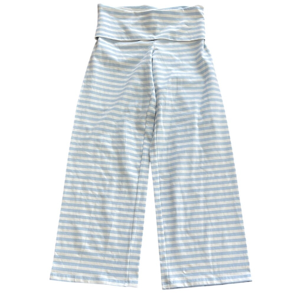 Wild Fable Light‎ Blue & White Striped Fold-Over Waist Lounge Pants XL NWT
